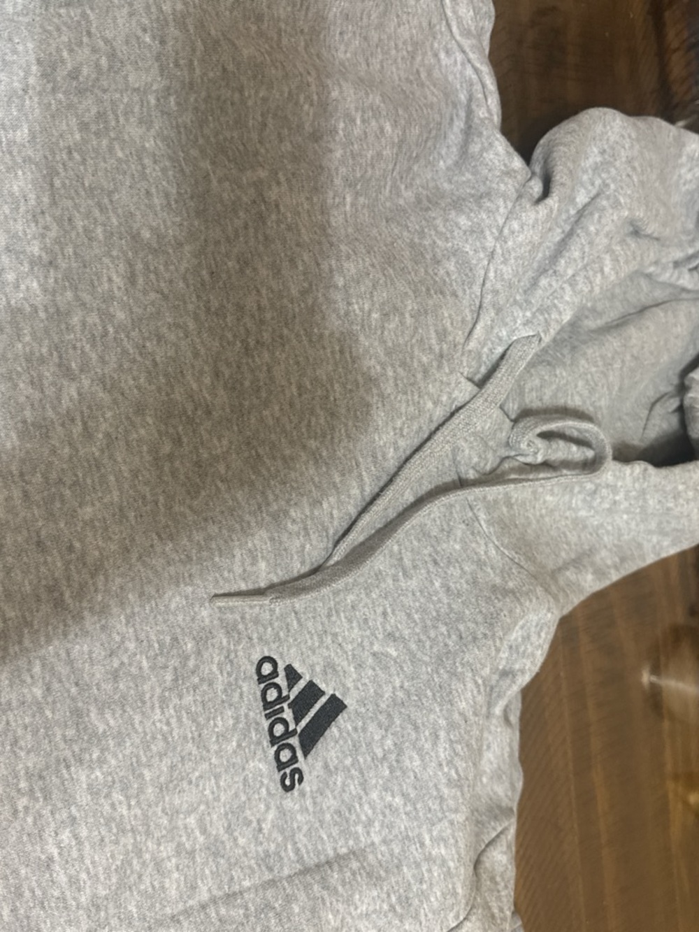 adidas Light Heather Gray Pullover Hoodie with Logo Tag